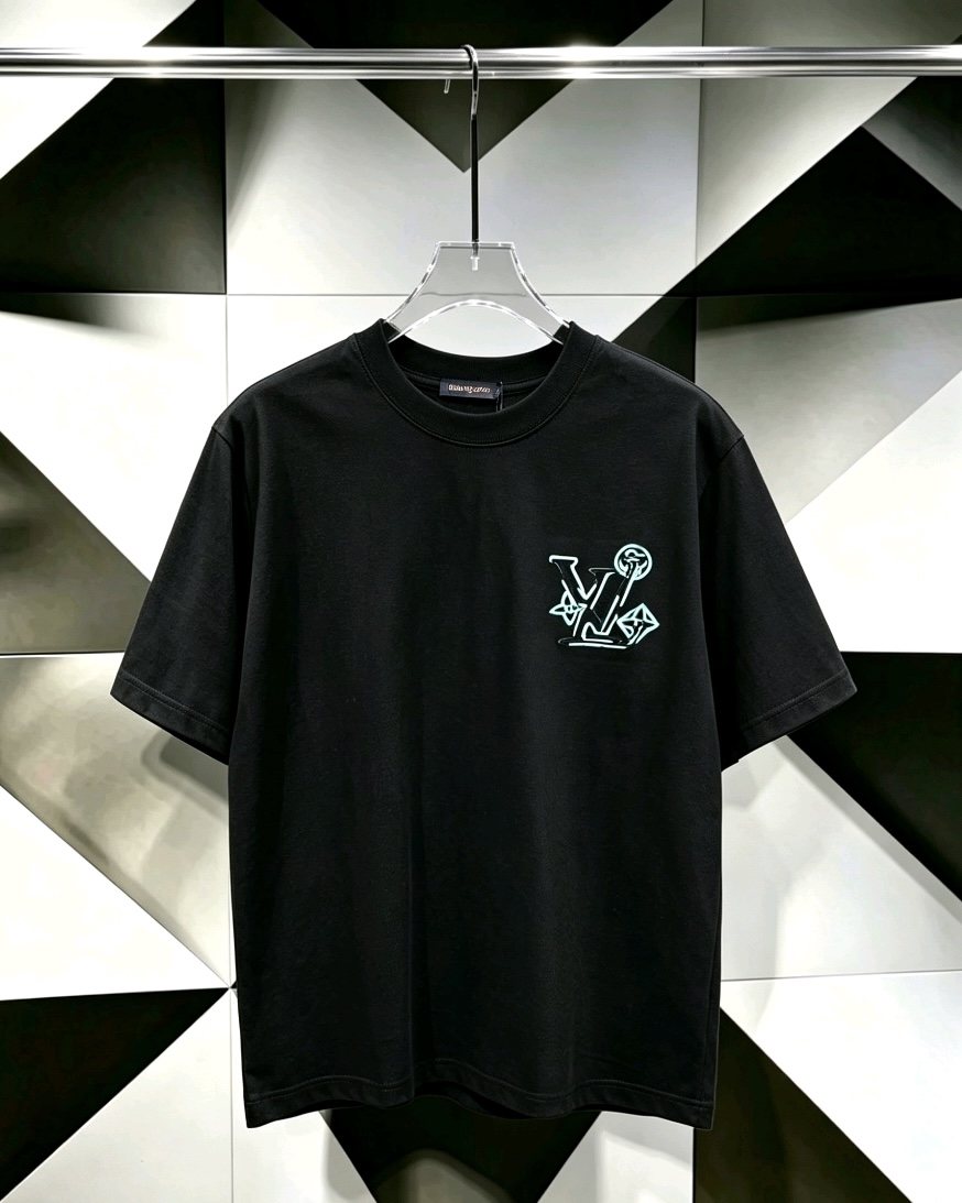 Louis Vuitton*LV Floral Embroidered Short-Sleeve T-Shirt