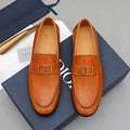 Dior Orange-Brown Buckle Loafers