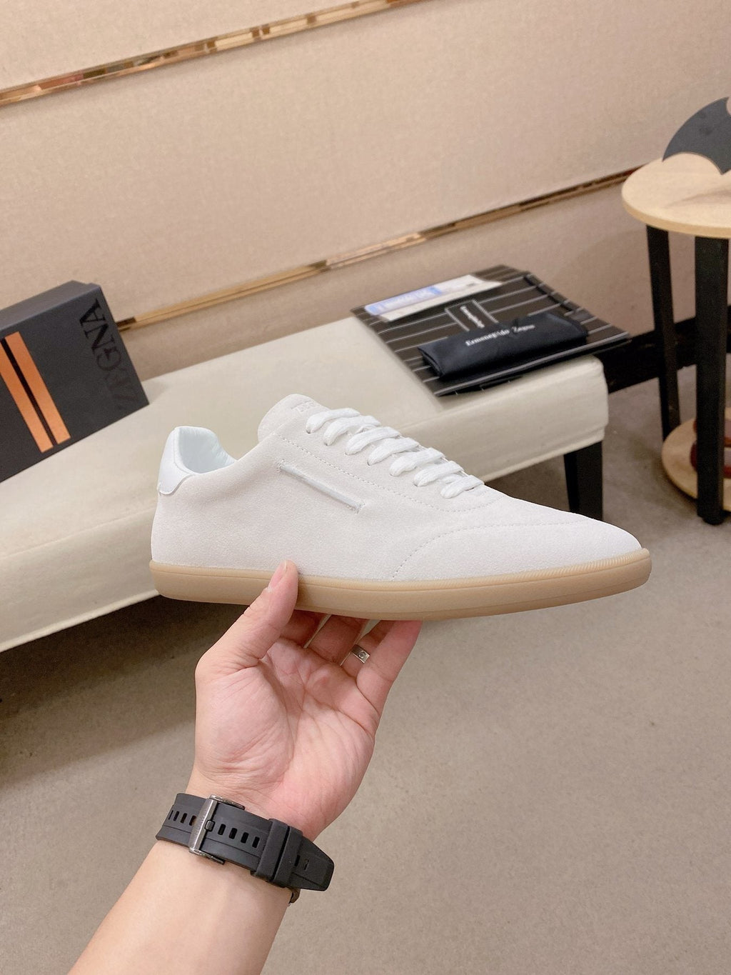 Zegna Men's Suede Low-Top Sneakers